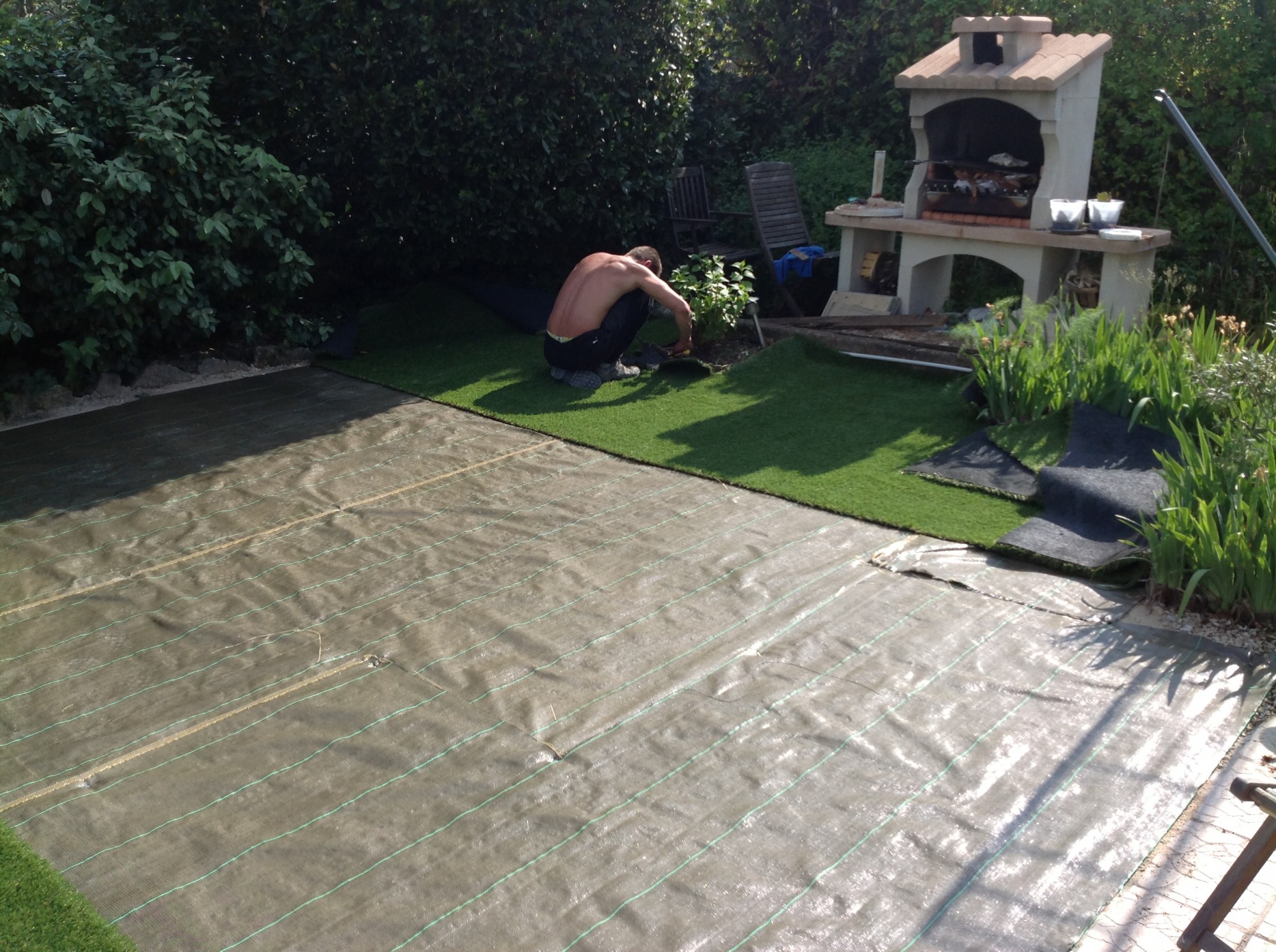 toile de paillage pour gazon synthétique