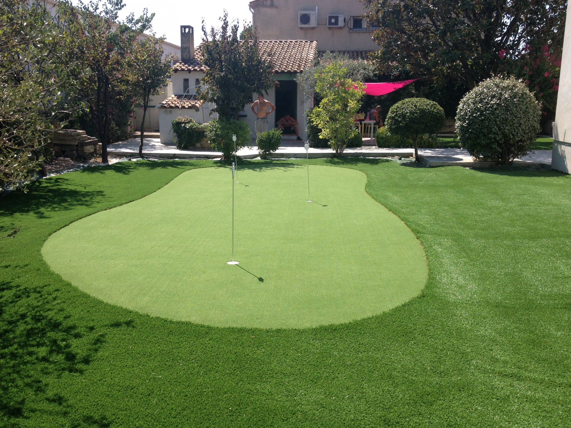 Création d'un putting green dans le 13